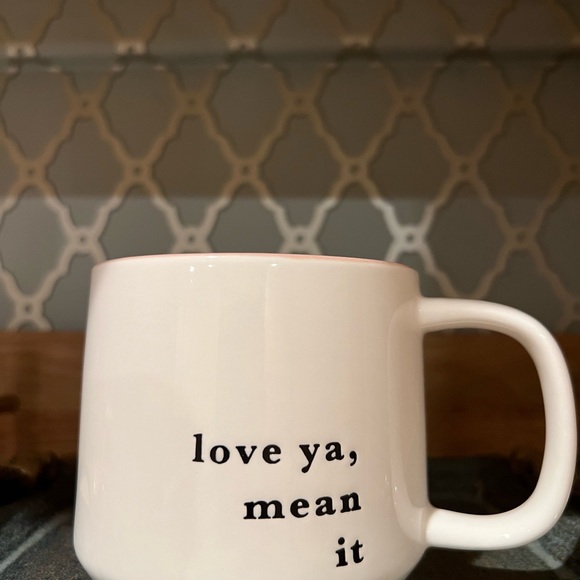 Love ya, mean it creamy white with soft pink mug - Picture 6 of 6